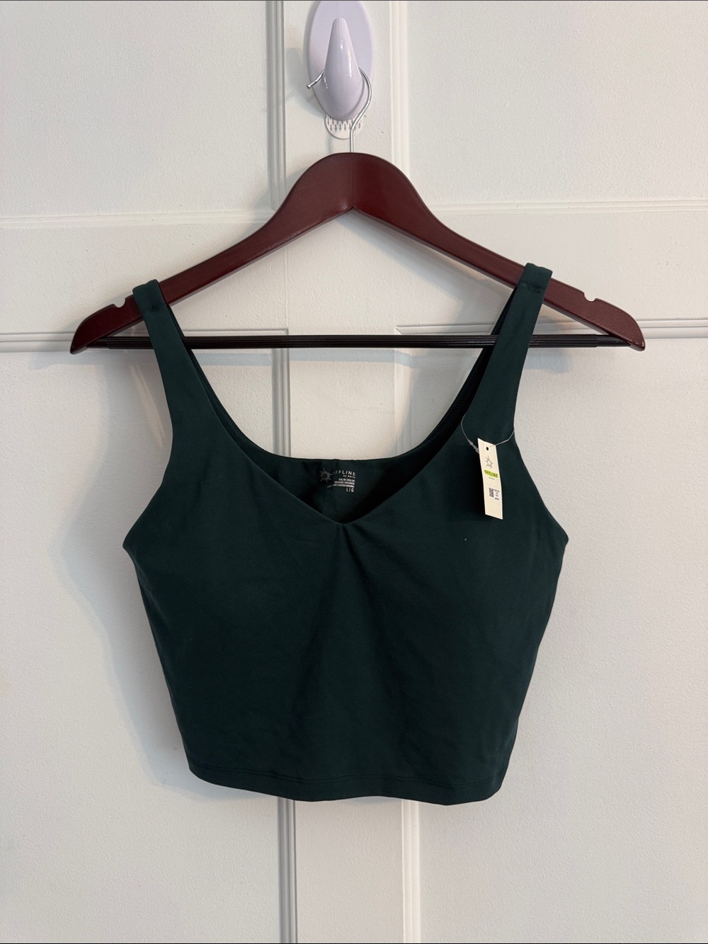OFFLINE by Aerie Real Me Recharge Longline in Forrest Green sports bra/tank